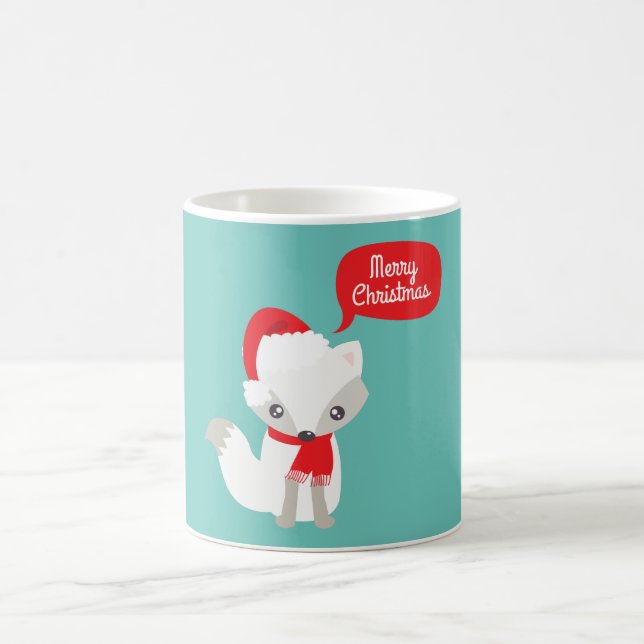 Retro Colors Christmas Fox Coffee Mug (Center)