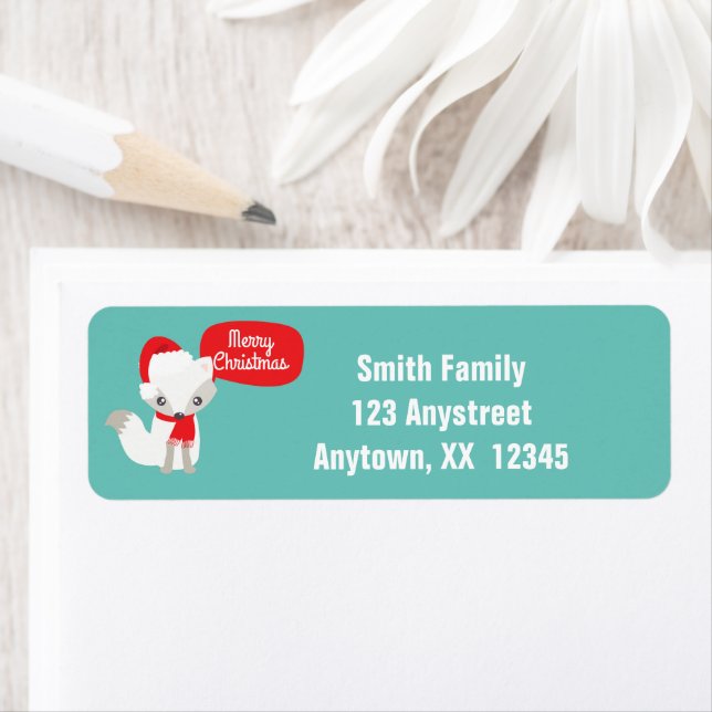 Retro Colors Christmas Fox Label (Insitu)