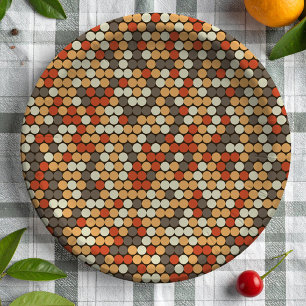 Retro colors dots pattern paper plates