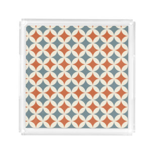 Retro Colors Mid Century Modern Circles Acrylic Tray