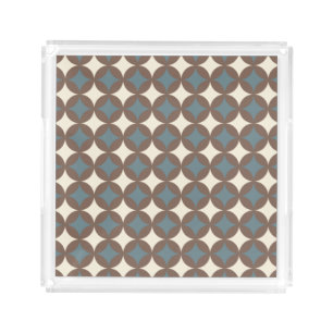 Retro Colors Mid Century Modern Circles Acrylic Tray
