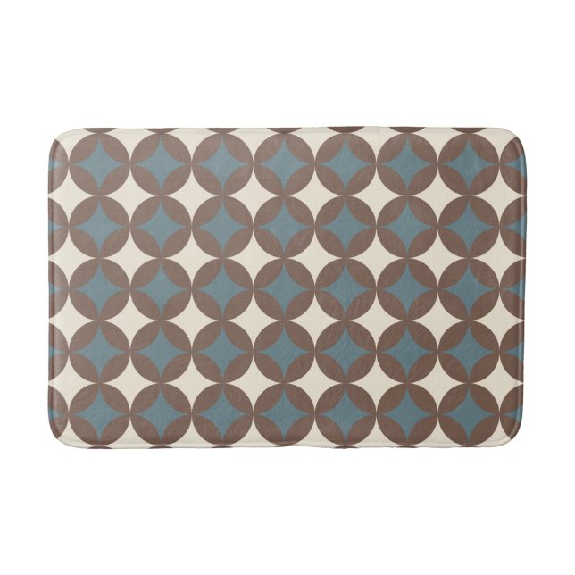 Retro Colors Mid Century Modern Circles Bath Mat (Front)