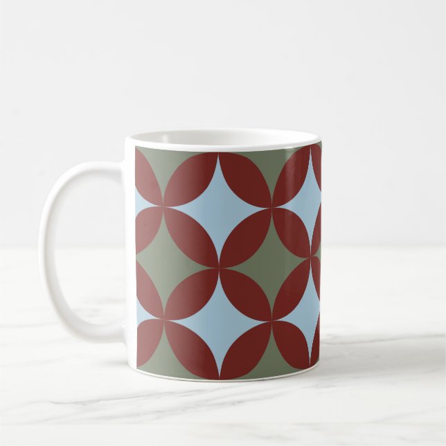 Retro Colors Mid Century Modern Circles Coffee Mug (Left)