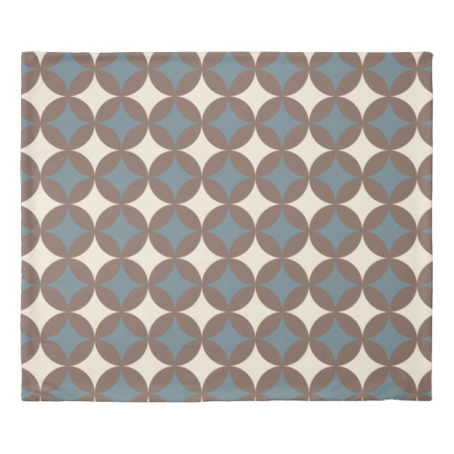 Retro Colors Mid Century Modern Circles Duvet Cover (Front)