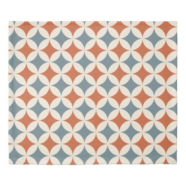 Retro Colors Mid Century Modern Circles Duvet Cover (Front)