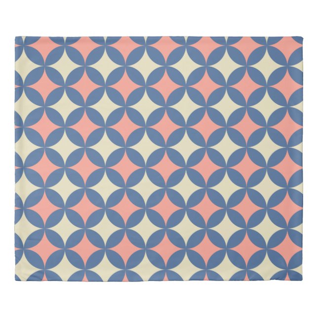 Retro Colors Mid Century Modern Circles Duvet Cover (Front)