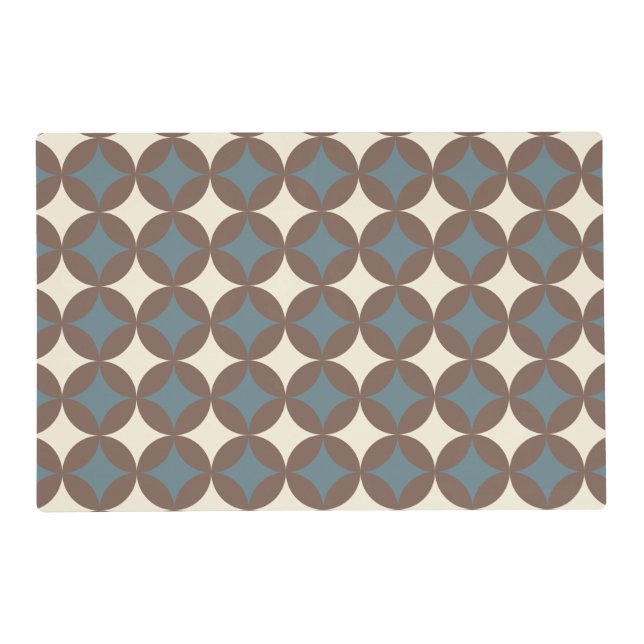 Retro Colors Mid Century Modern Circles Placemat (Front)
