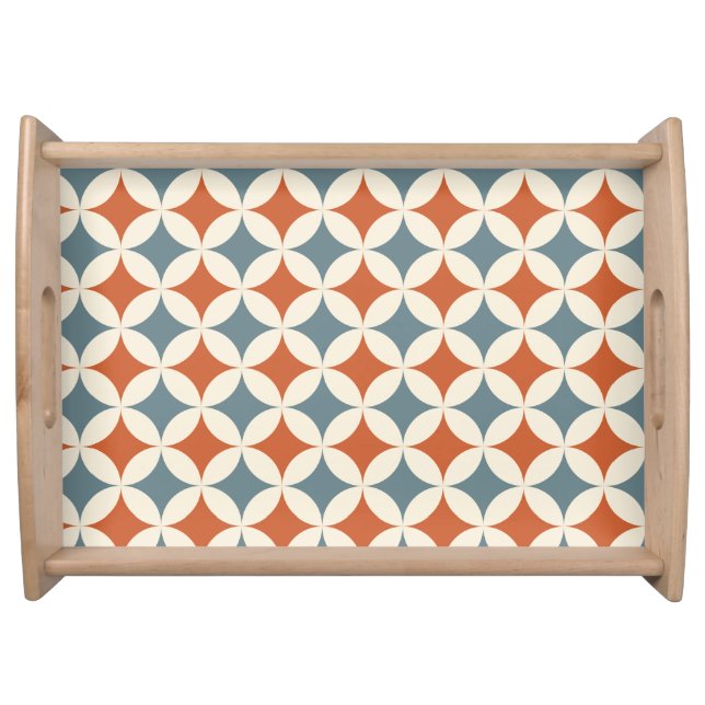 Retro Colors Mid Century Modern Circles Serving Tray (Front)
