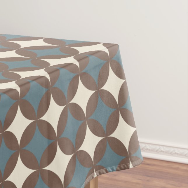 Retro Colors Mid Century Modern Circles Tablecloth (In Situ)