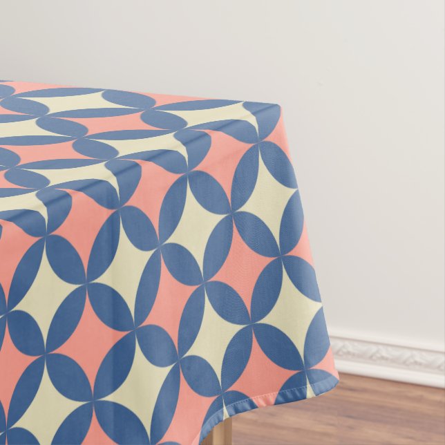 Retro Colors Mid Century Modern Circles Tablecloth (In Situ)