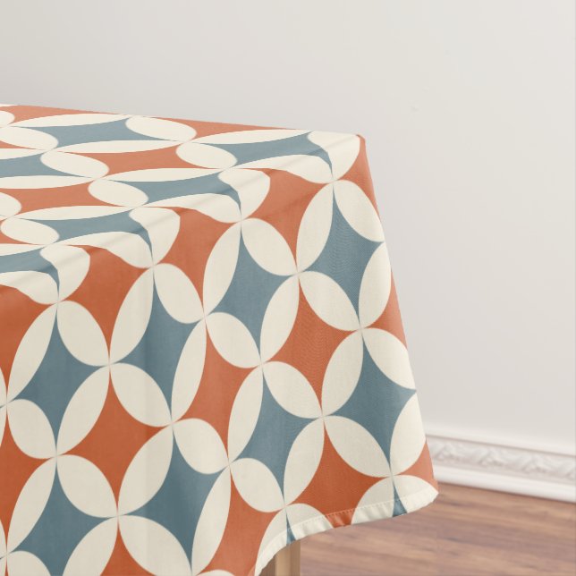 Retro Colors Mid Century Modern Circles Tablecloth (In Situ)