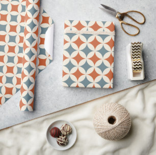 Retro Colors Mid Century Modern Circles Wrapping Paper
