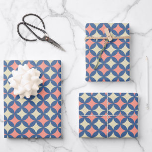 Retro Colors Mid Century Modern Circles Wrapping Paper Sheets