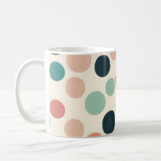 Retro Colors Polka Dots Boho Vintage Style Coffee Mug