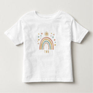 Retro Colors Rainbow and Sun Birthday Age Toddler T-shirt