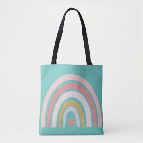 Retro Colors Rainbow Doodle Personalized Tote Bag