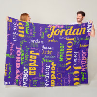 Retro Colors Repeating Name Purple Yellow Green