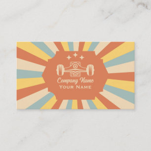Retro Colors Skateboard Business Card