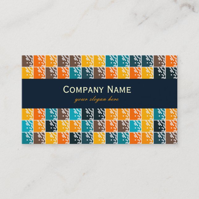 Retro colors squares Business Card (Front)