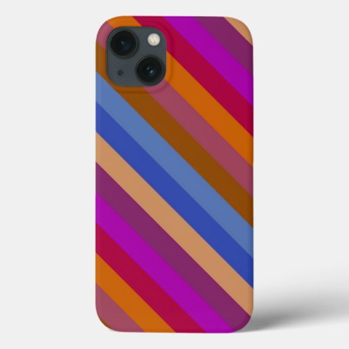 Retro Colors Stripe Pattern iPhone 13 Case