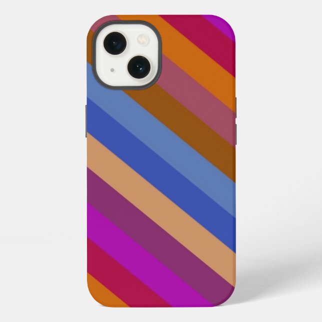 Retro Colors Stripe Pattern Iphone Case (Back)