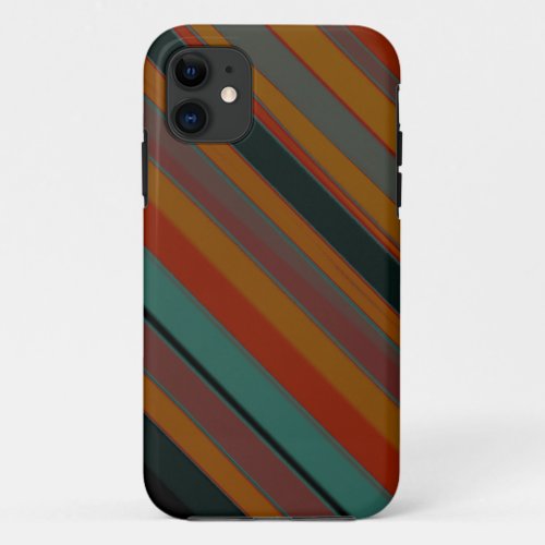 Retro colors stripes seamless painting graphic 2 iPhone 11 case