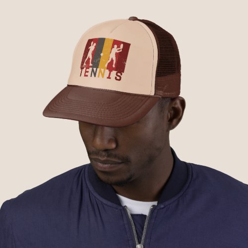 Retro colors tennis players grunge look  trucker hat
