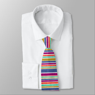 Retro Colors Textured Look Stripes Neck Tie