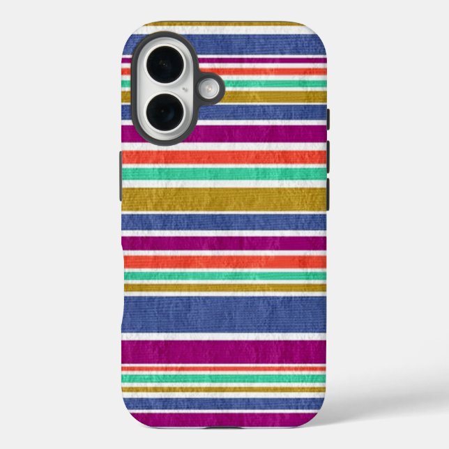 Retro Colors Textured Striped Case-Mate iPhone Case (Back)