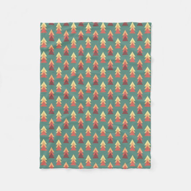 Retro Colors Triangles Fleece Blanket (Front)