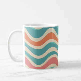 Retro Colors Wave Boho Style Abstract Patterns Coffee Mug