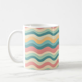Retro Colors Wave Boho Style Abstract Patterns Coffee Mug