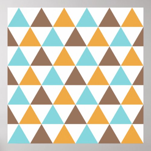 Retro Colour Triangle Pattern Poster