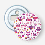 retro colourful owl bird pattern bottle opener