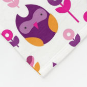 retro colourful owl bird pattern fleece blanket (Corner)