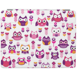 retro colourful owl bird pattern iPad smart cover