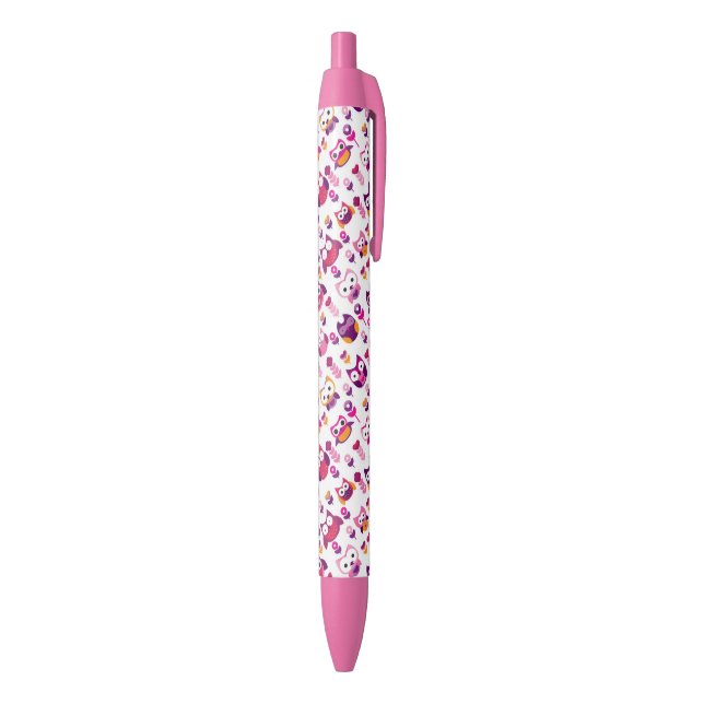 retro colourful owl bird pattern pen (Bottom (Vertical))