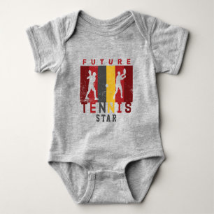 Retro colours, tennis players, grunge look baby bodysuit