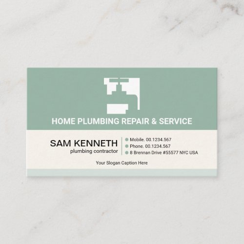 Retro Column Layers Plumbing Faucet Plumber Business Card