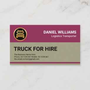 Retro Columnar Layers Truck For Hire Driver Business Card