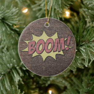 Retro Comic Book BOOM! - Pop Art Ceramic Ornament
