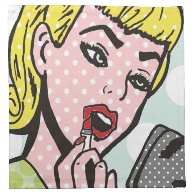 Retro Comic Book Cutie Cloth Napkins (Front)