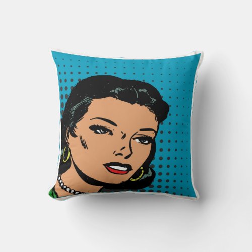 Retro Comic Book Diva Pillow