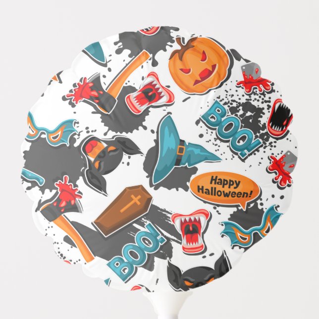 Retro Comic Book Halloween Balloon (Front)