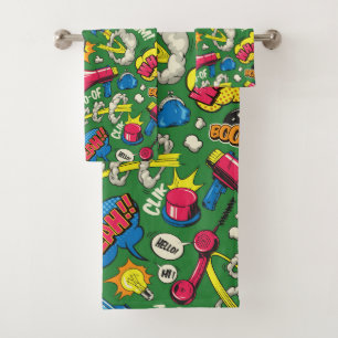 Retro Comic Book - Pop Art Bath Towel Set