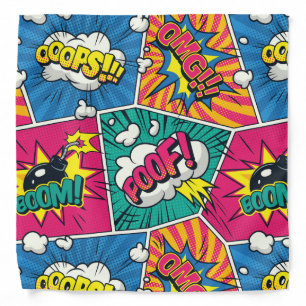 Retro Comic Book Pop Art Explosion Bandana