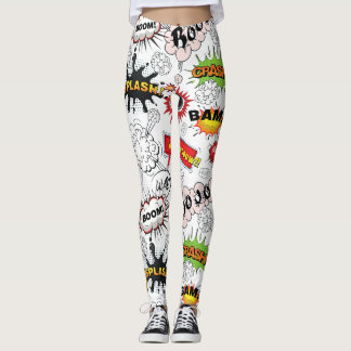 Retro Comic Book Pop Art Leg Leggings