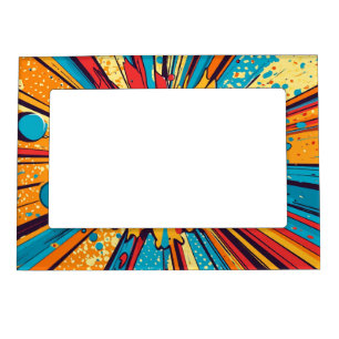 Retro Comic Book Yellow Explosion Pop Art Magnetic Frame
