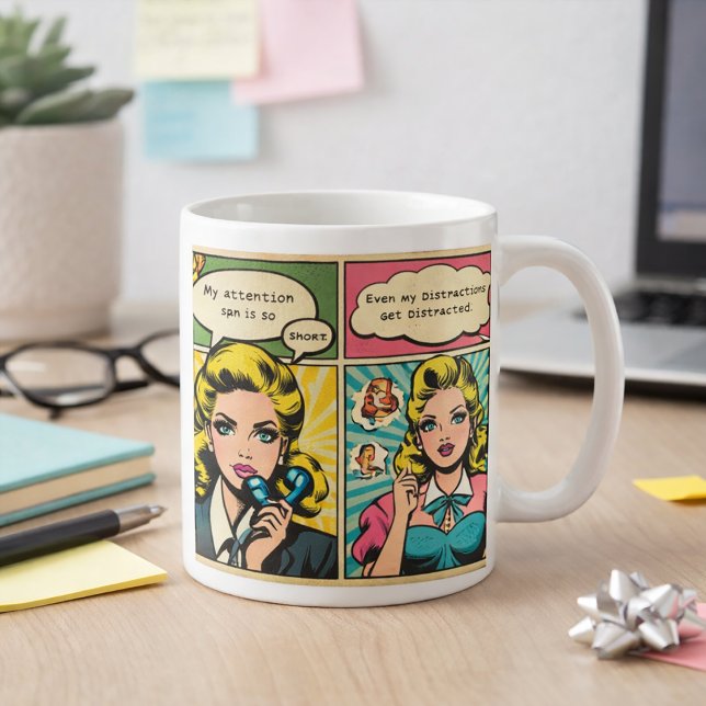 Retro Comic Cartoon Pop Art Design Coffee Mug (Creator Uploaded)