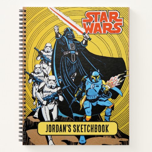 Retro Comic Darth Vader Star Wars Drawing Notebook